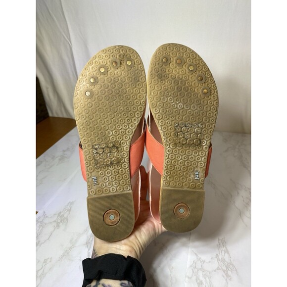 Juil Womens Hera Sandals Size 7M Coral Leather Thong Flip Flop Grounding Copper - Picture 4 of 6